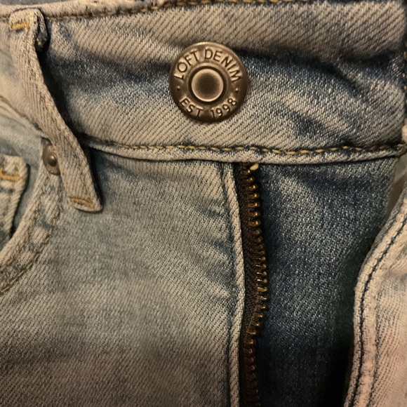 Loft Light Blue Distressed Women's Jeans - Picture 4 of 9